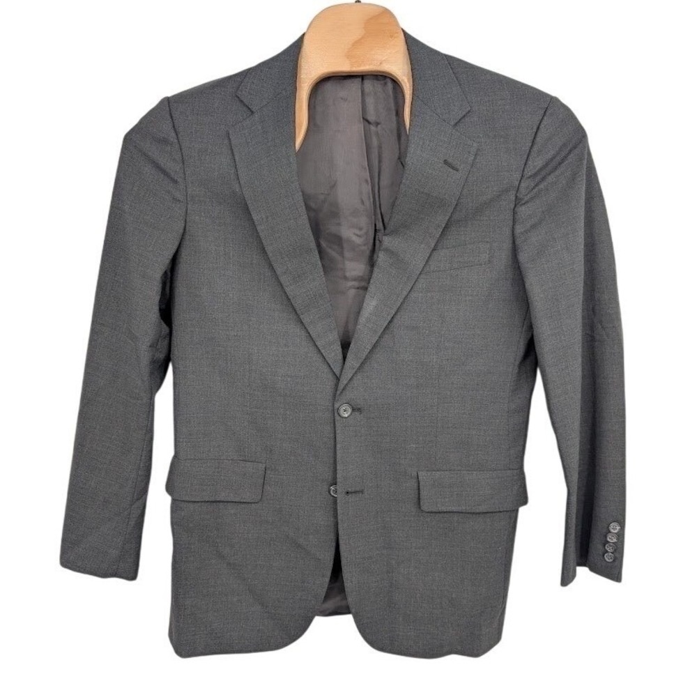Brooks Brothers BrooksEase Gray Wool Sport Blazer Coat 2 Piece Set Sz 39L